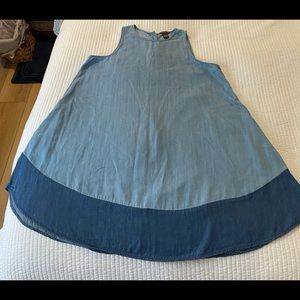 Denim Color Block Tank Dress